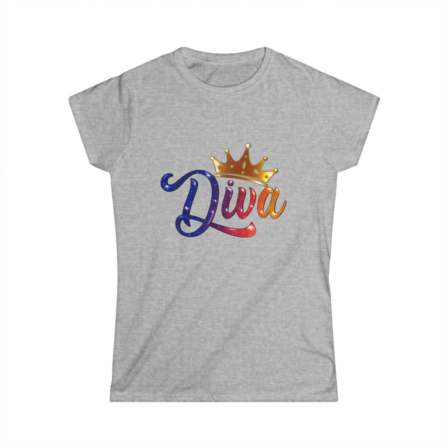 Diva Crown Women's Softstyle Tee - Stylish and Comfy Shirt for Confident Women