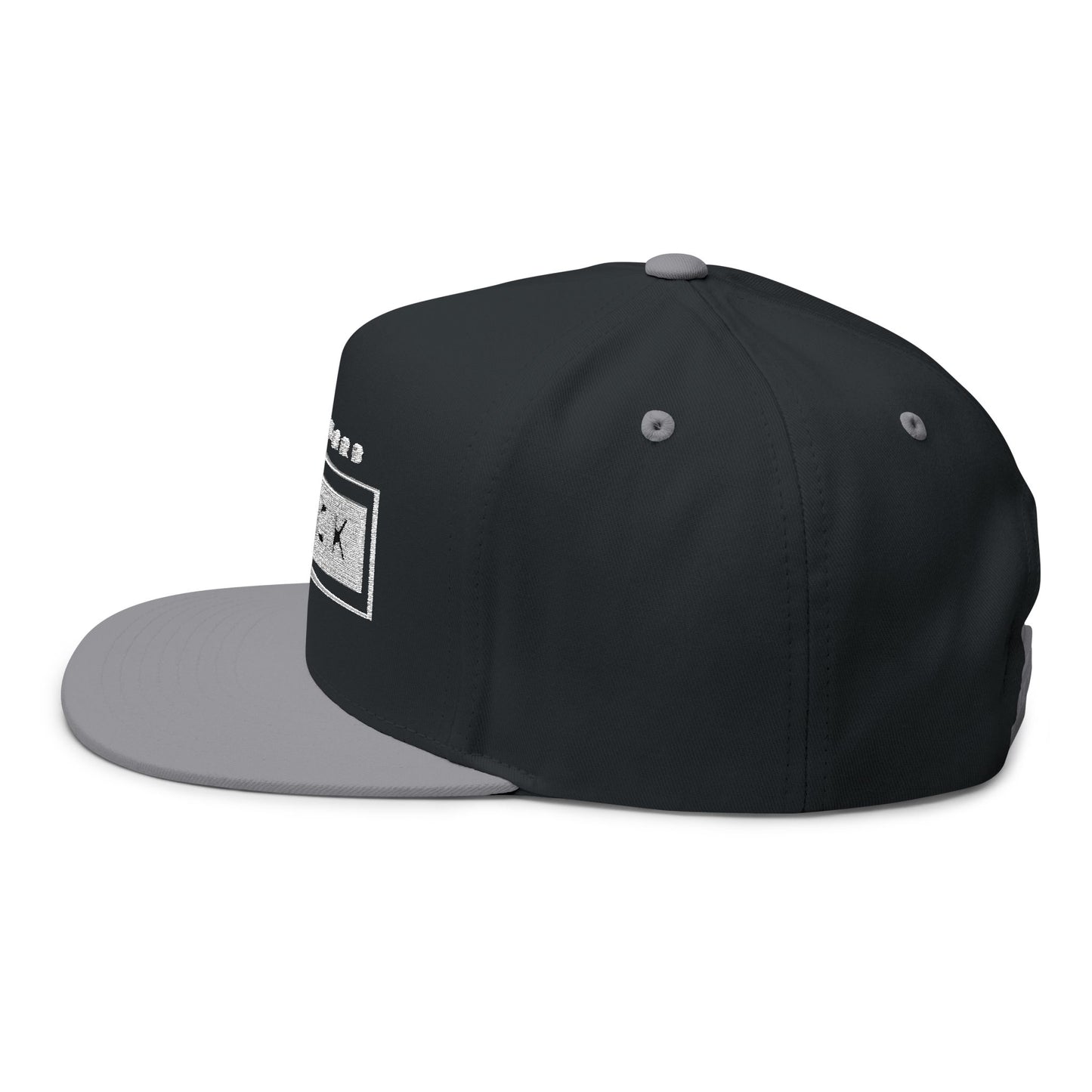 Stylish Flat Bill Cap - 'Code Word BLACK' Embroidered Snapback