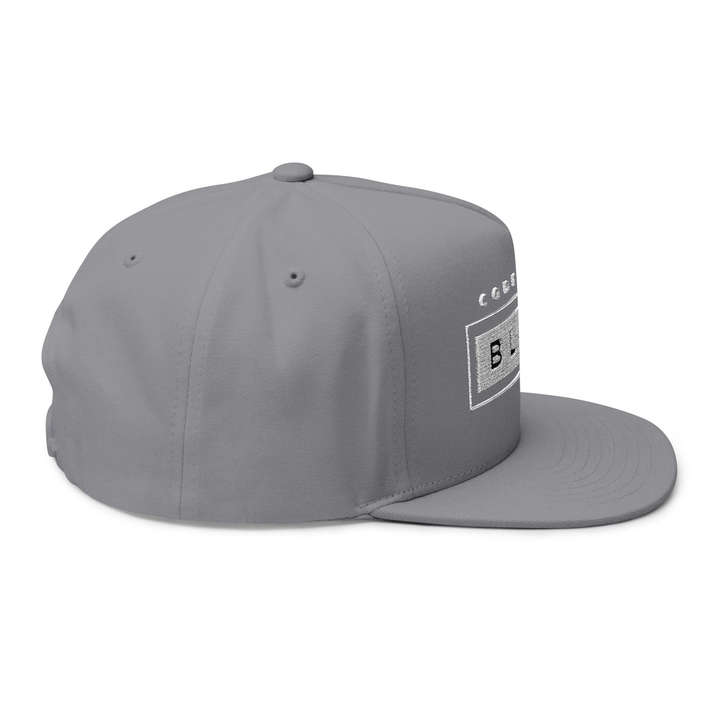 Stylish Flat Bill Cap - 'Code Word BLACK' Embroidered Snapback