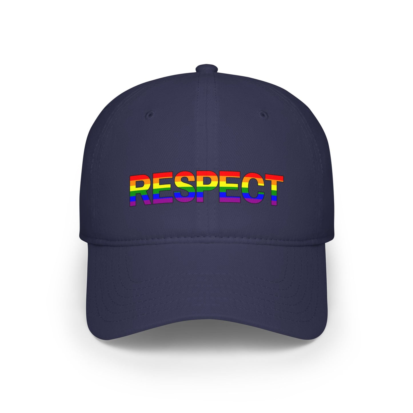 Respect Rainbow Low Profile Baseball Cap - Pride Accessories for Inclusivity