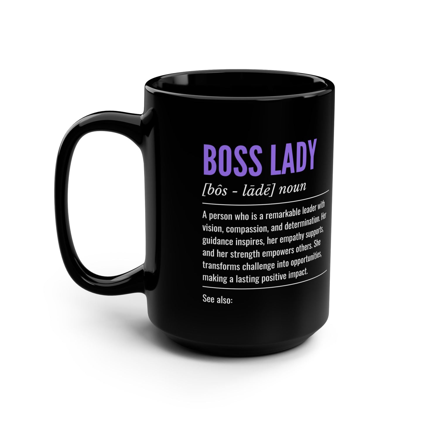 Boss Lady Black Mug (Personalizable), 15oz