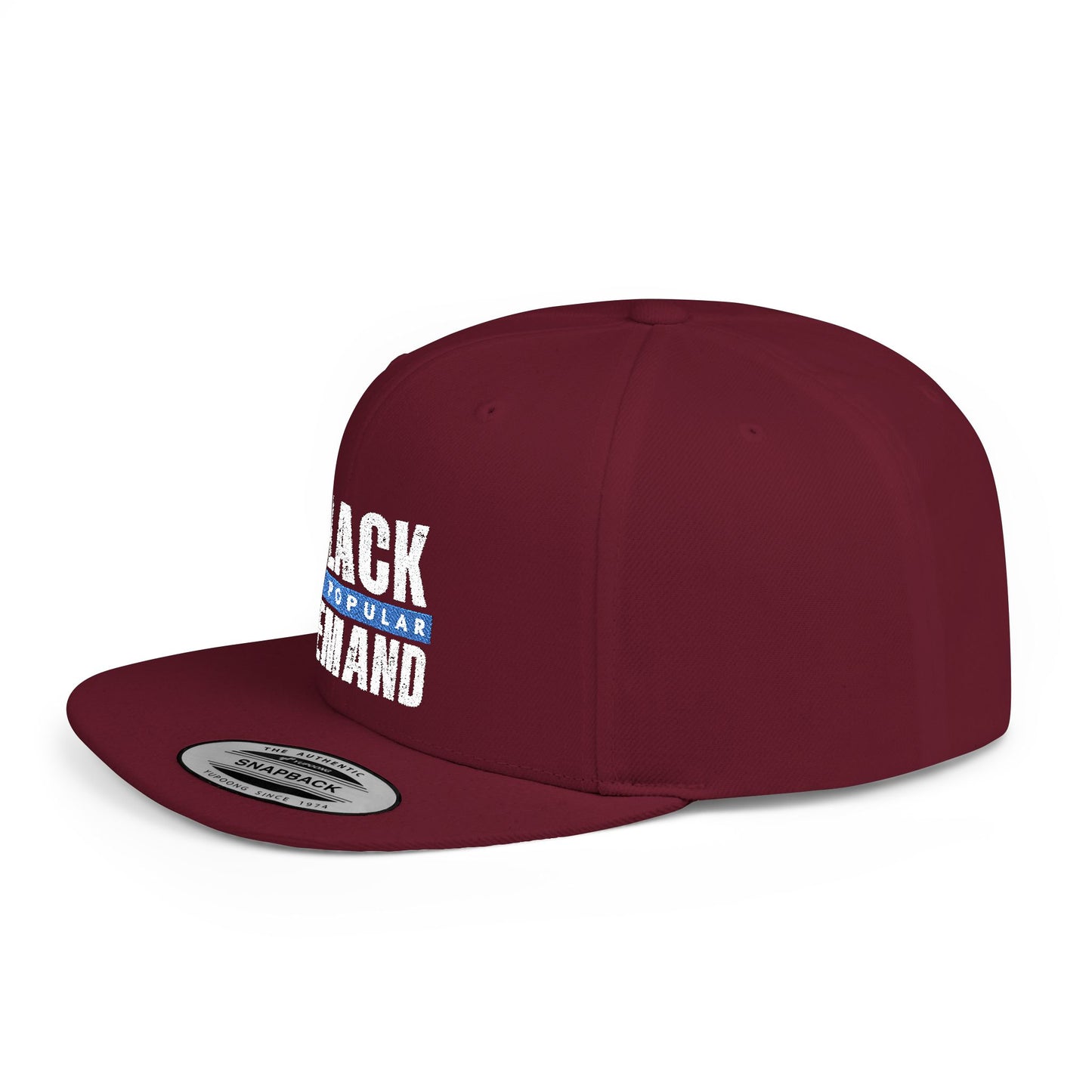 Flat Bill Snapback Hat - Stylish Black by Popular Demand Cap