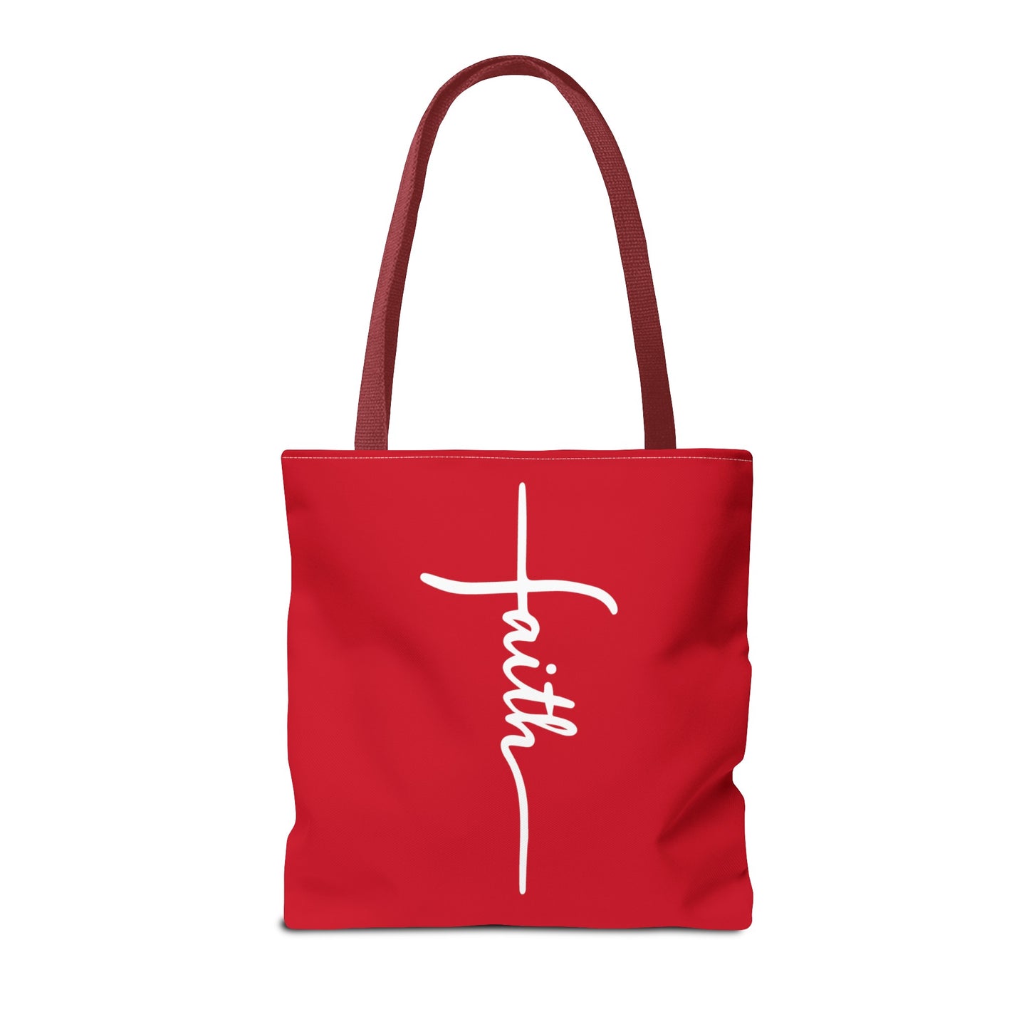 Faith Cross (Red) Tote Bag (AOP)