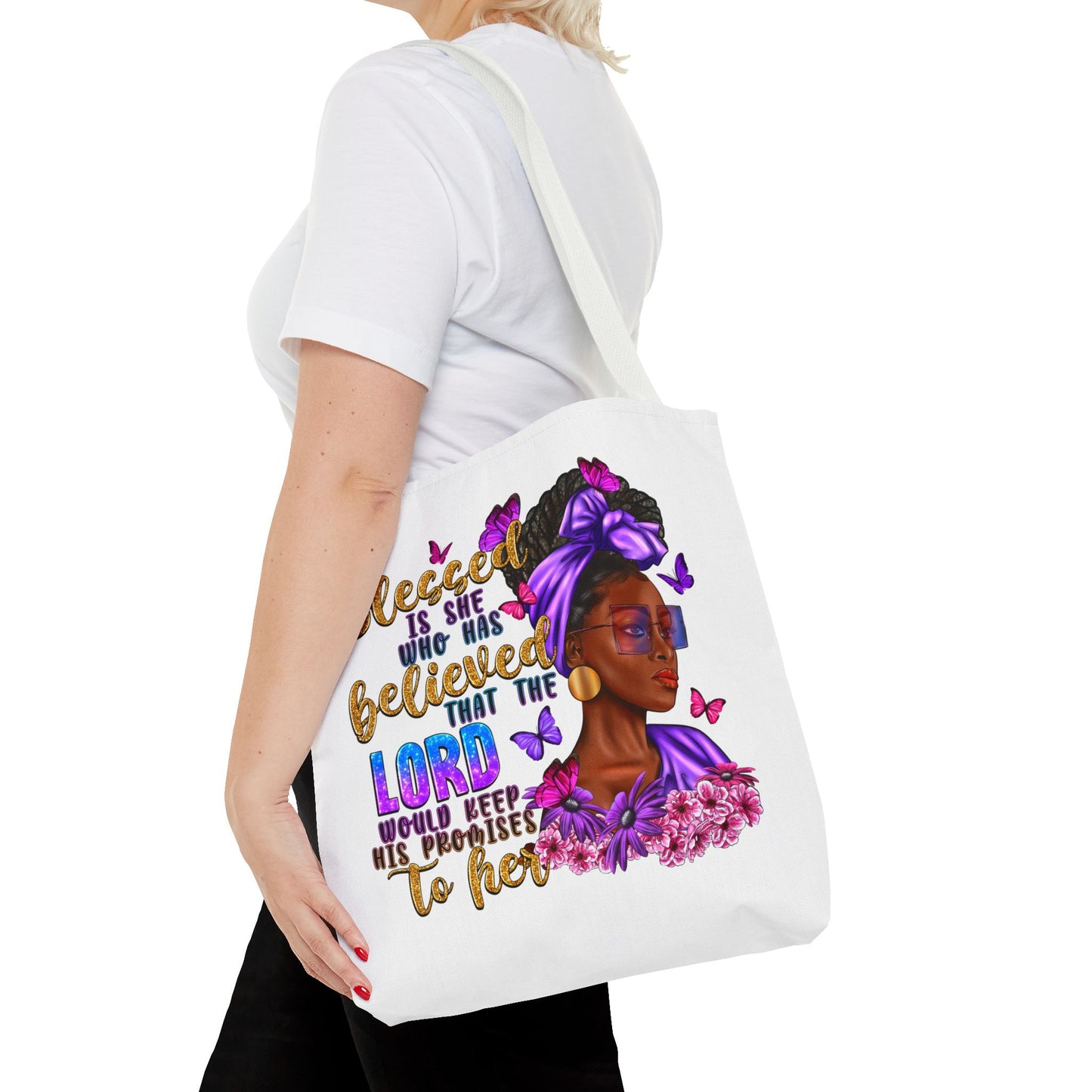 Blessed is She Tote Bag (AOP)