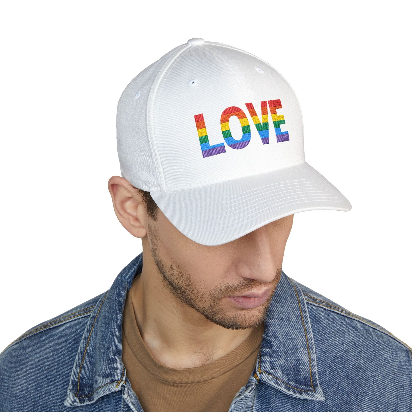 Embroidered 'LOVE' Rainbow Cap - Perfect for Pride and Summer Events