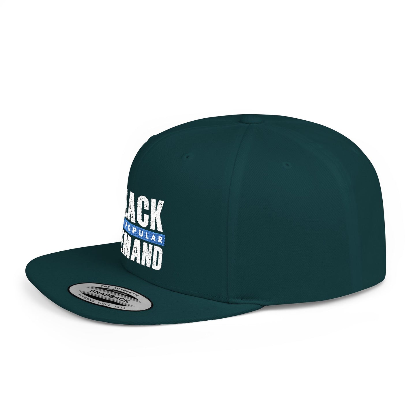 Flat Bill Snapback Hat - Stylish Black by Popular Demand Cap