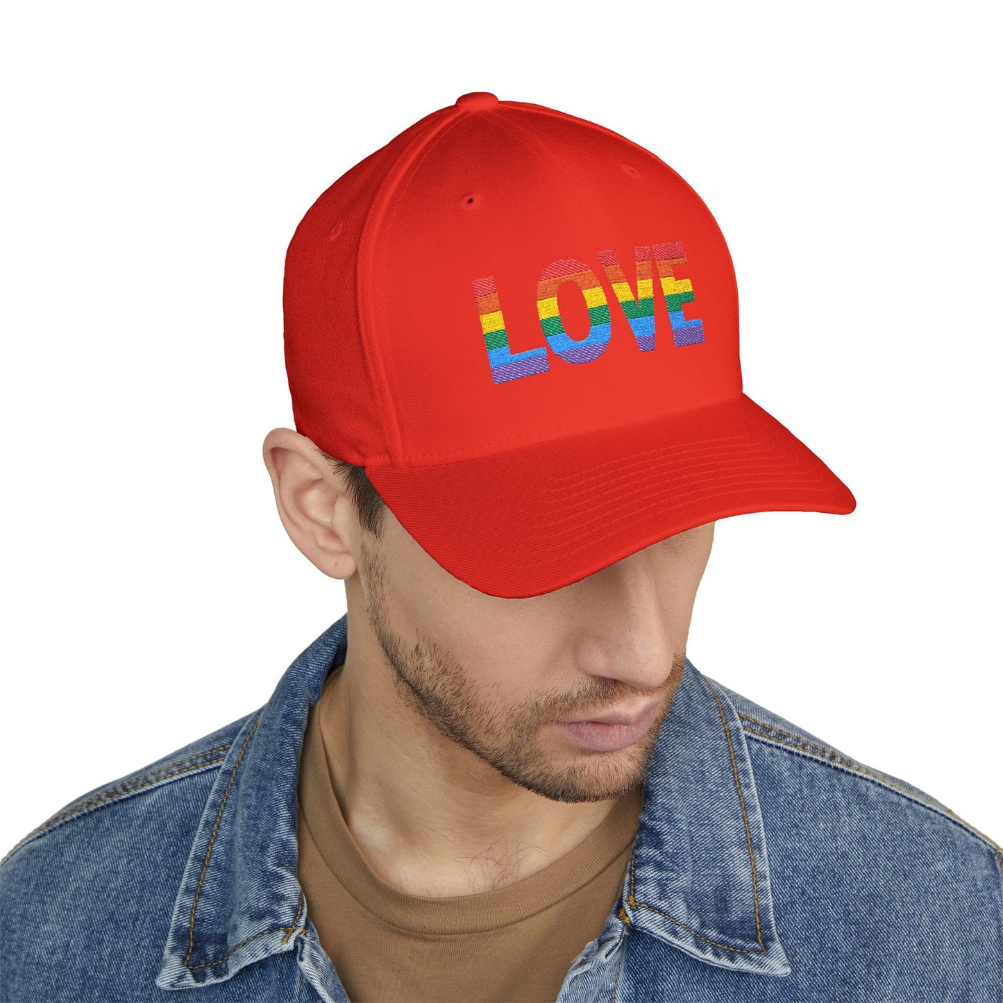 Embroidered 'LOVE' Rainbow Cap - Perfect for Pride and Summer Events