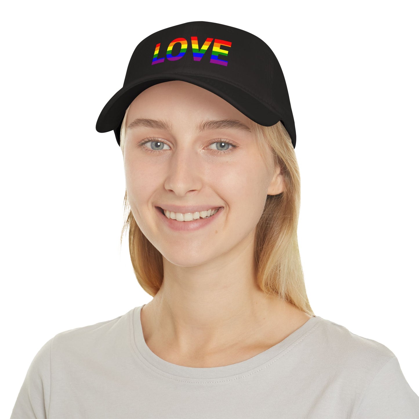Love Rainbow Low Profile Baseball Cap - Pride Accessories for Inclusivity