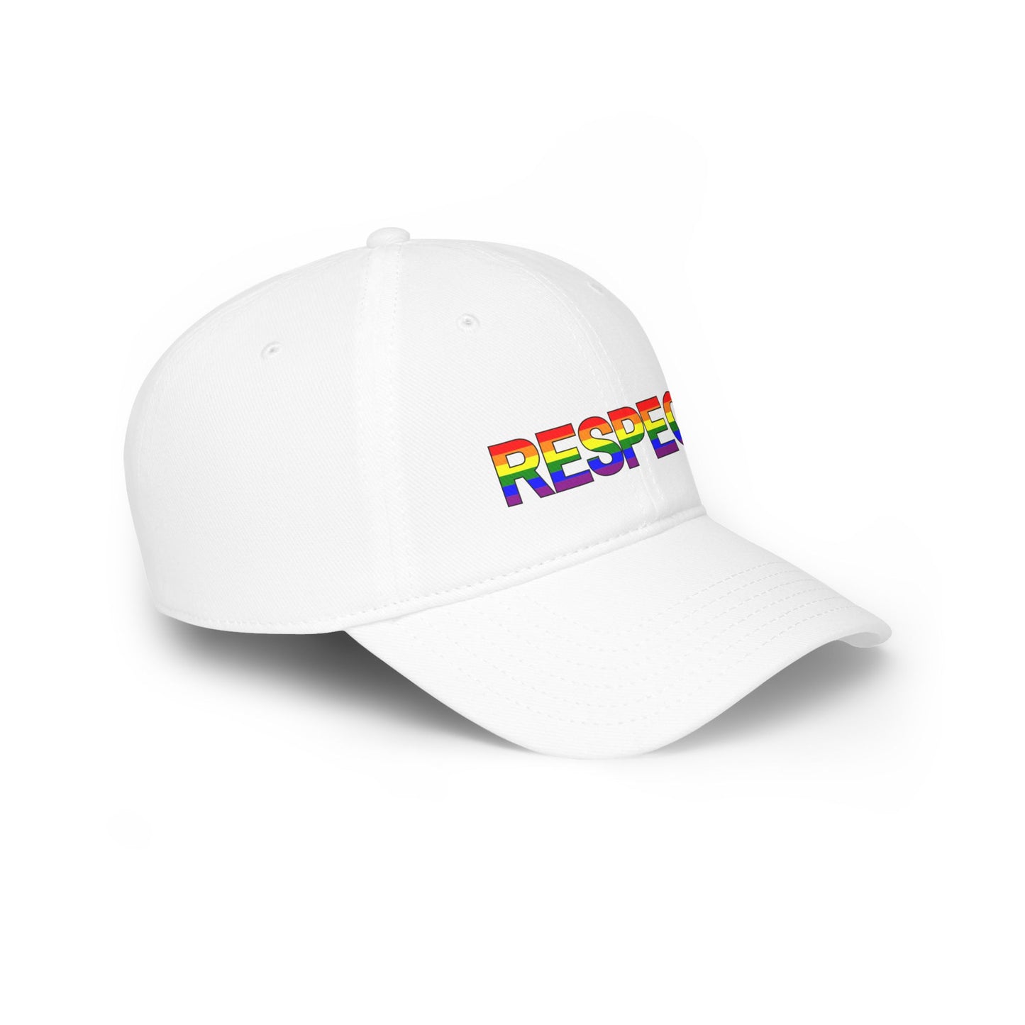 Respect Rainbow Low Profile Baseball Cap - Pride Accessories for Inclusivity