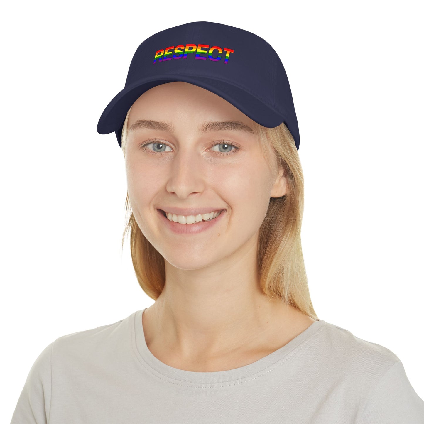 Respect Rainbow Low Profile Baseball Cap - Pride Accessories for Inclusivity