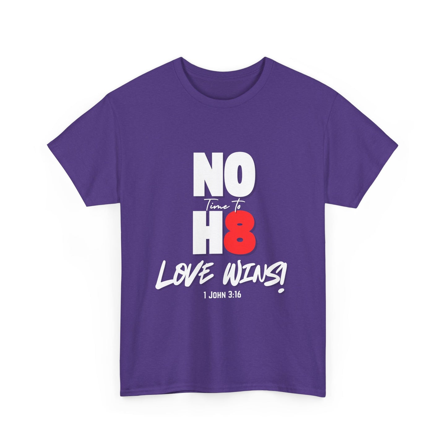 Unisex Heavy Cotton Tee - NO H8 Love Wins! Pride Shirt