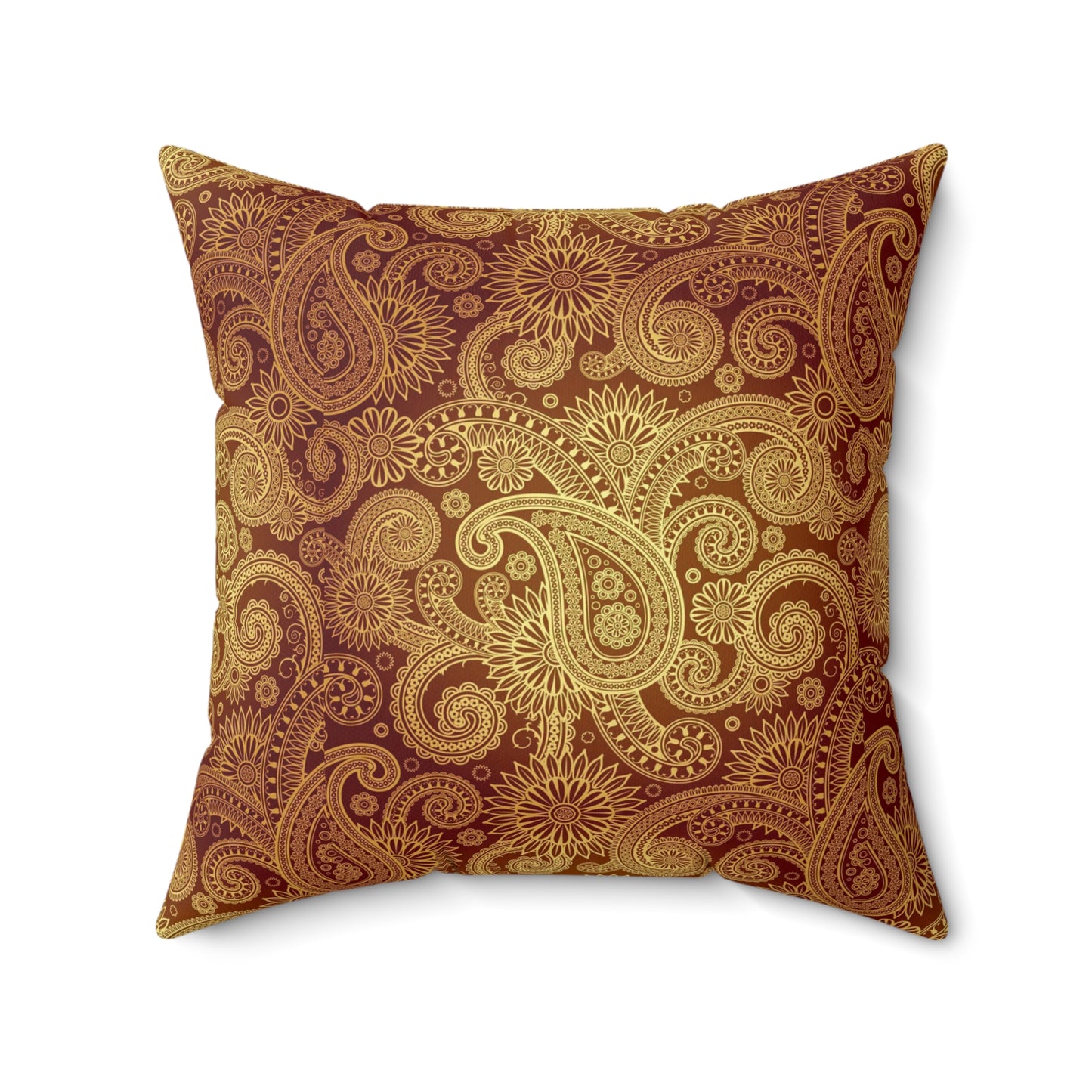 Rust Faux Suede Square Pillow