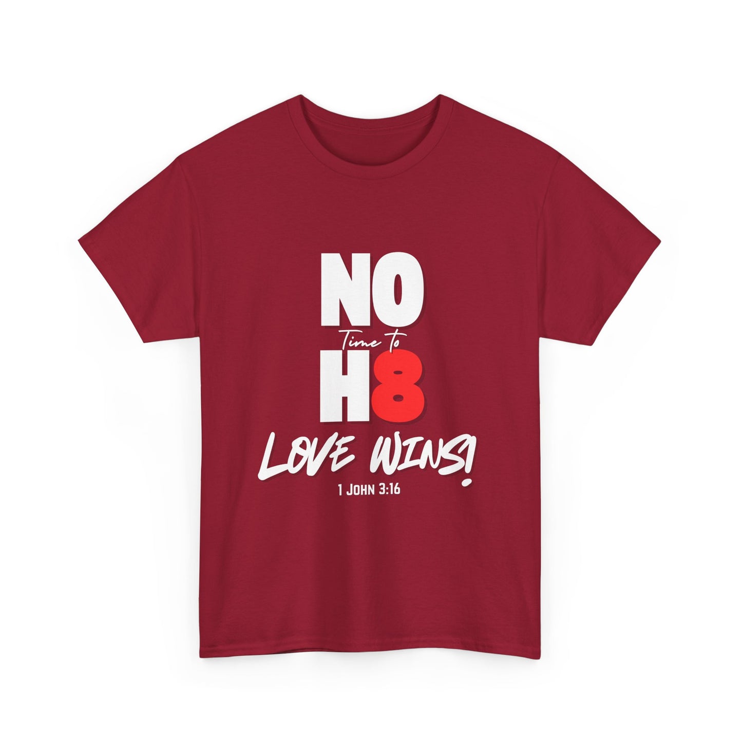 Unisex Heavy Cotton Tee - NO H8 Love Wins! Pride Shirt