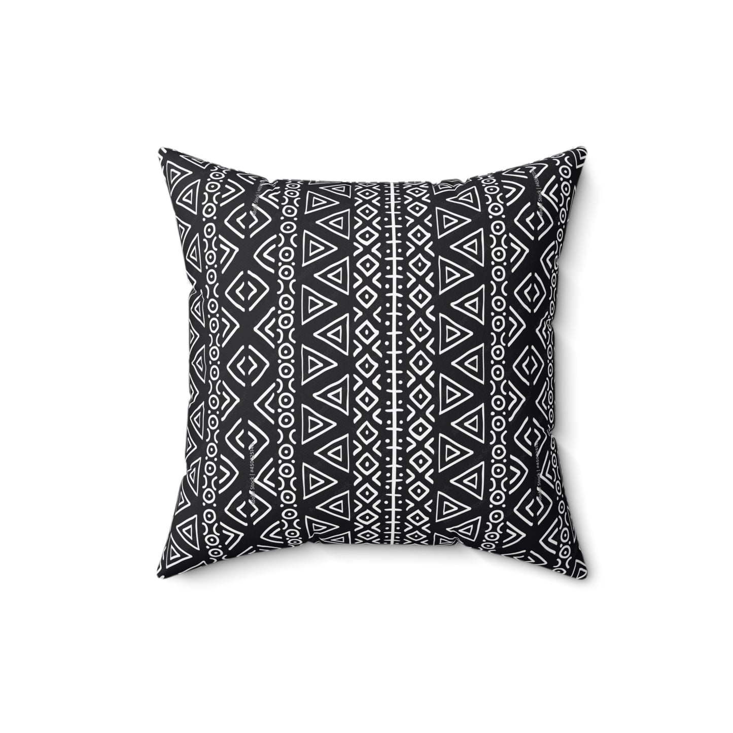 African Tribal Print Faux Suede Square Pillow