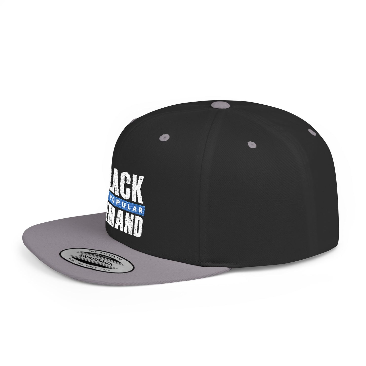 Flat Bill Snapback Hat - Stylish Black by Popular Demand Cap