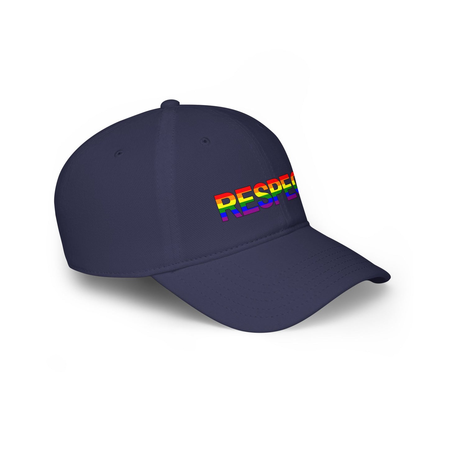 Respect Rainbow Low Profile Baseball Cap - Pride Accessories for Inclusivity