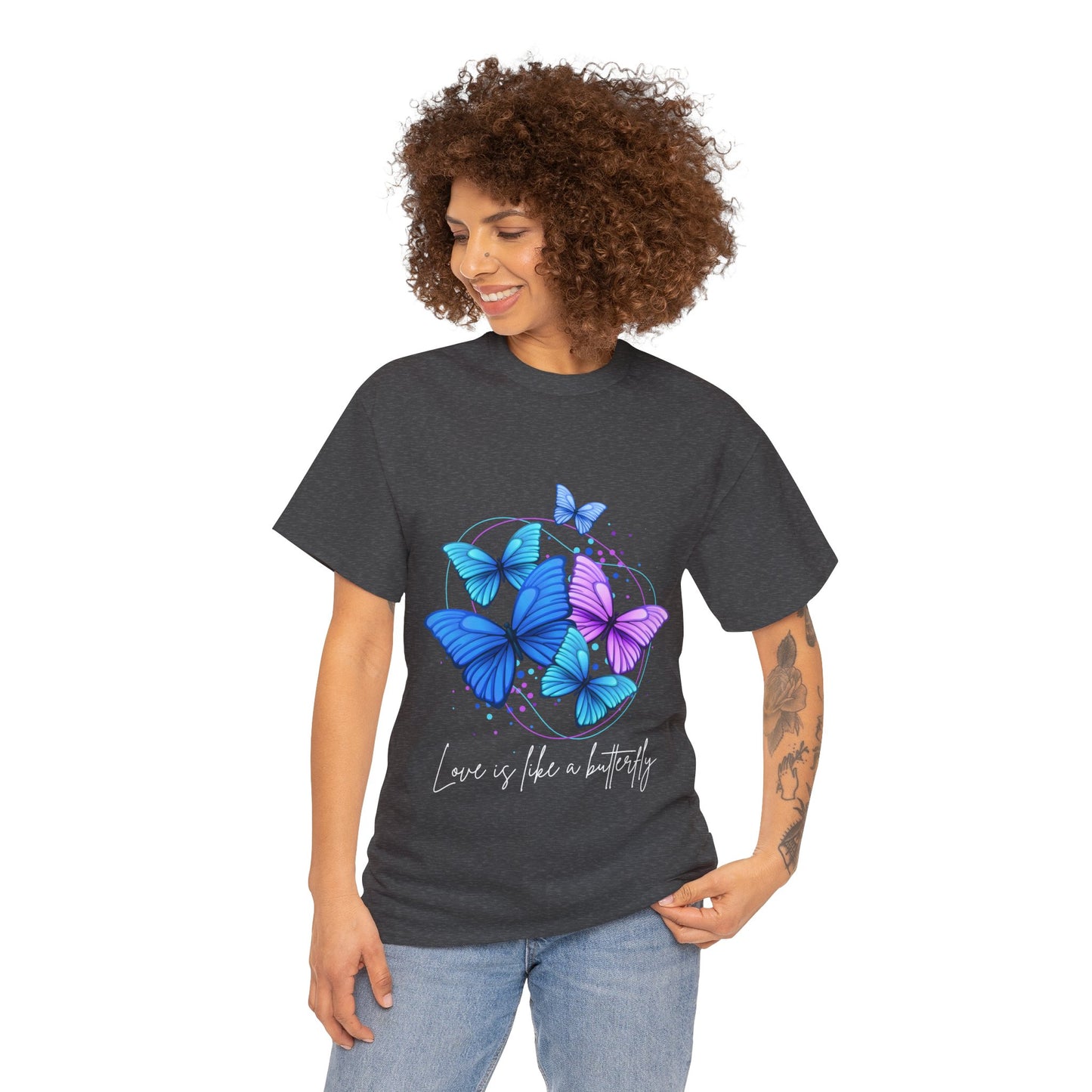 Love is Like a Butterfly Unisex Heavy Cotton Tee