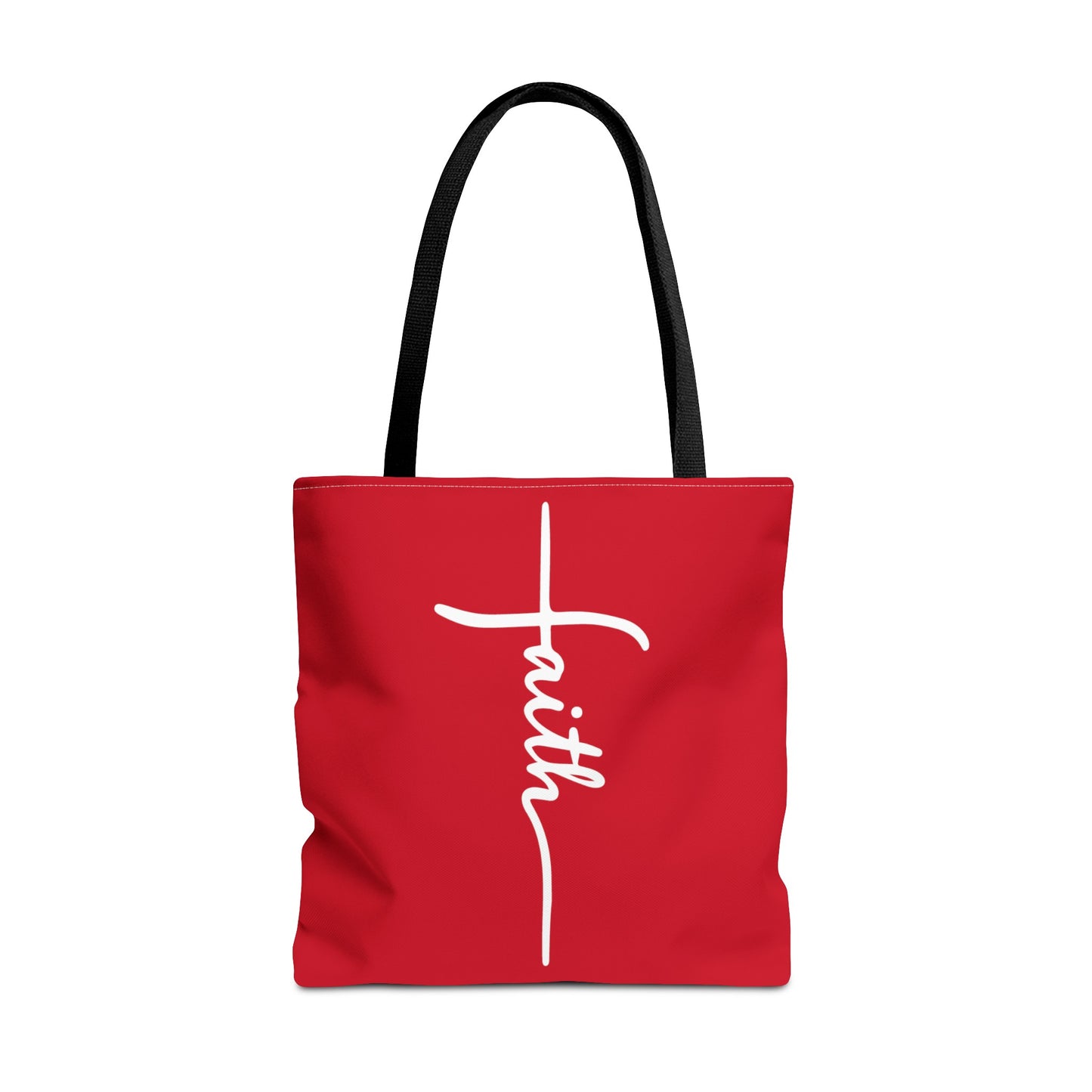 Faith Cross (Red) Tote Bag (AOP)