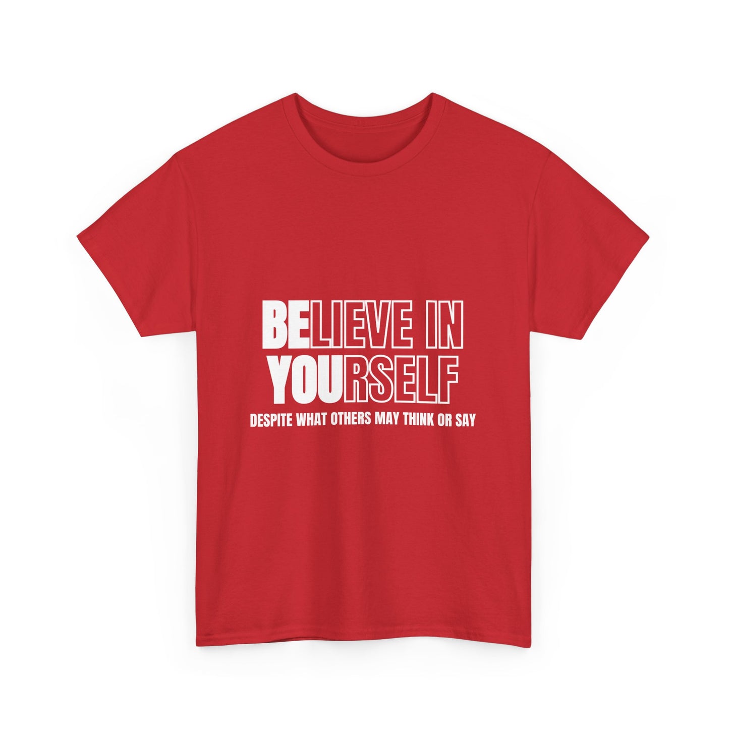 Inspirational Unisex Heavy Cotton Tee - Believe in Yourself