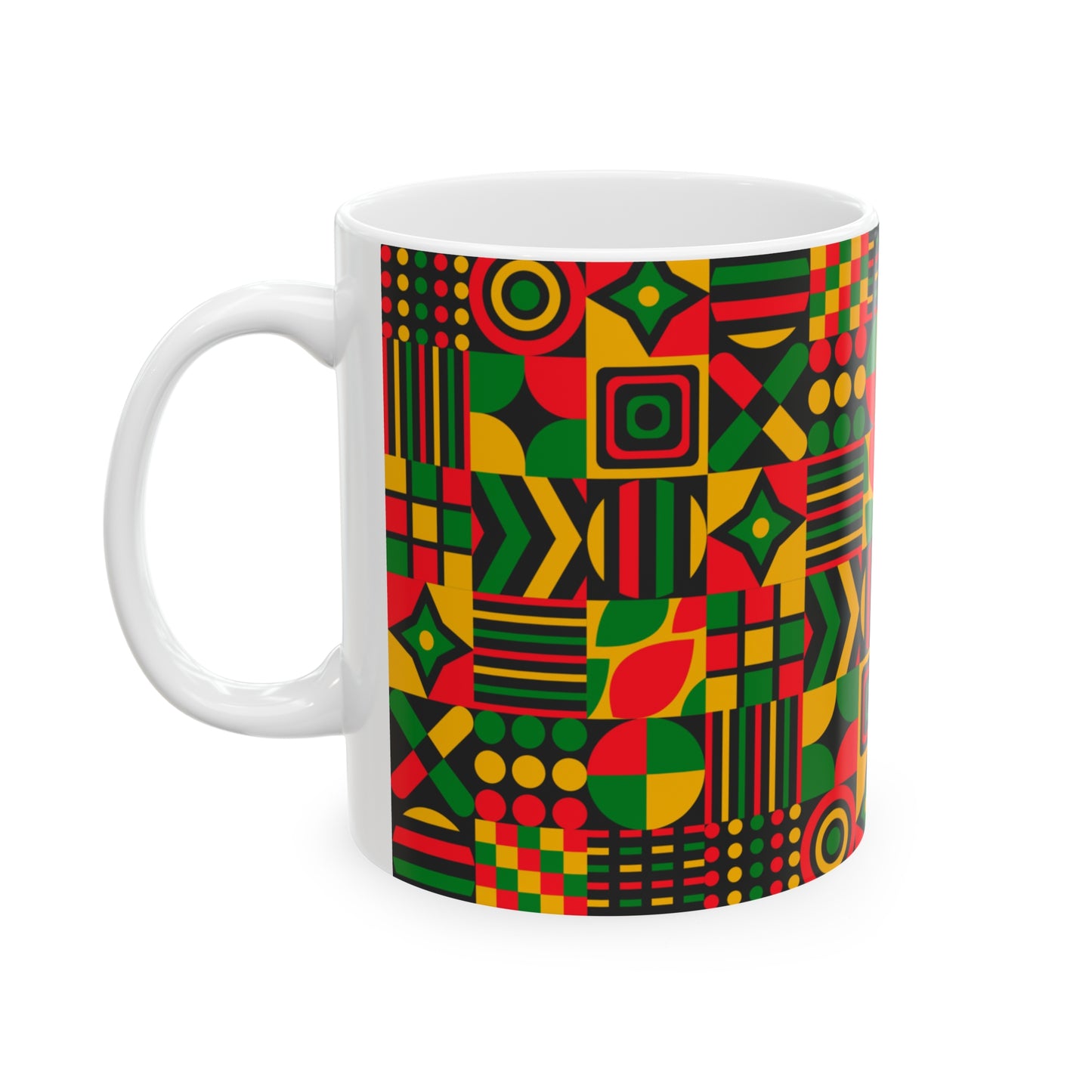 Kente Print Ceramic Mug, 11oz