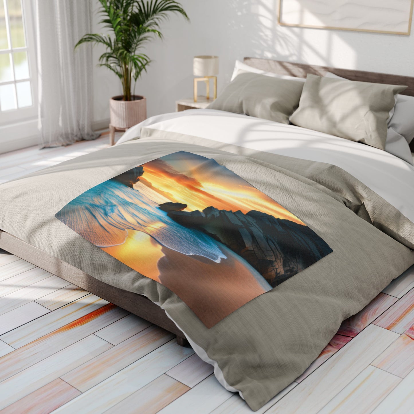 Beach Sunset Arctic Fleece Blanket