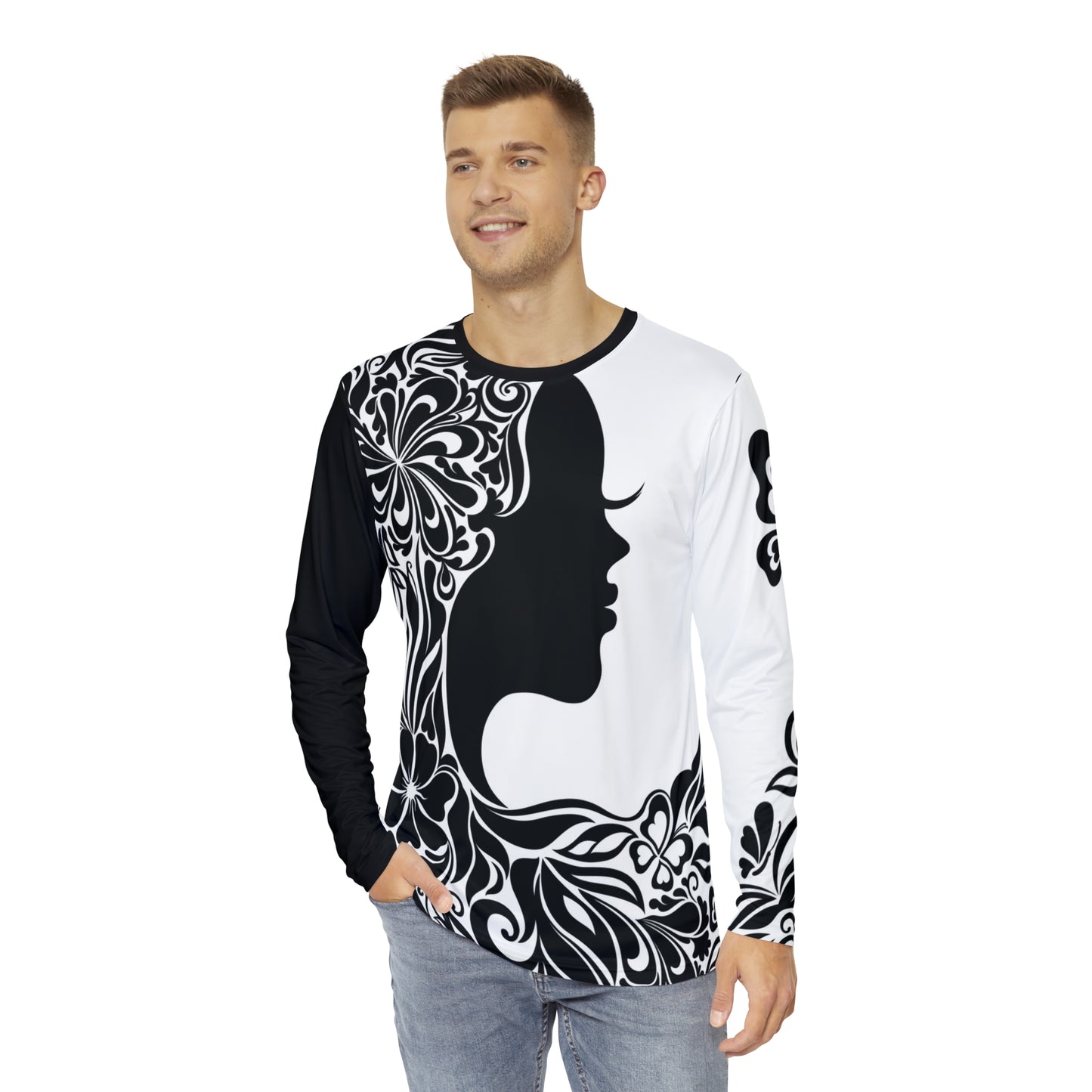 Black Butterfly Long Sleeve Shirt (AOP)