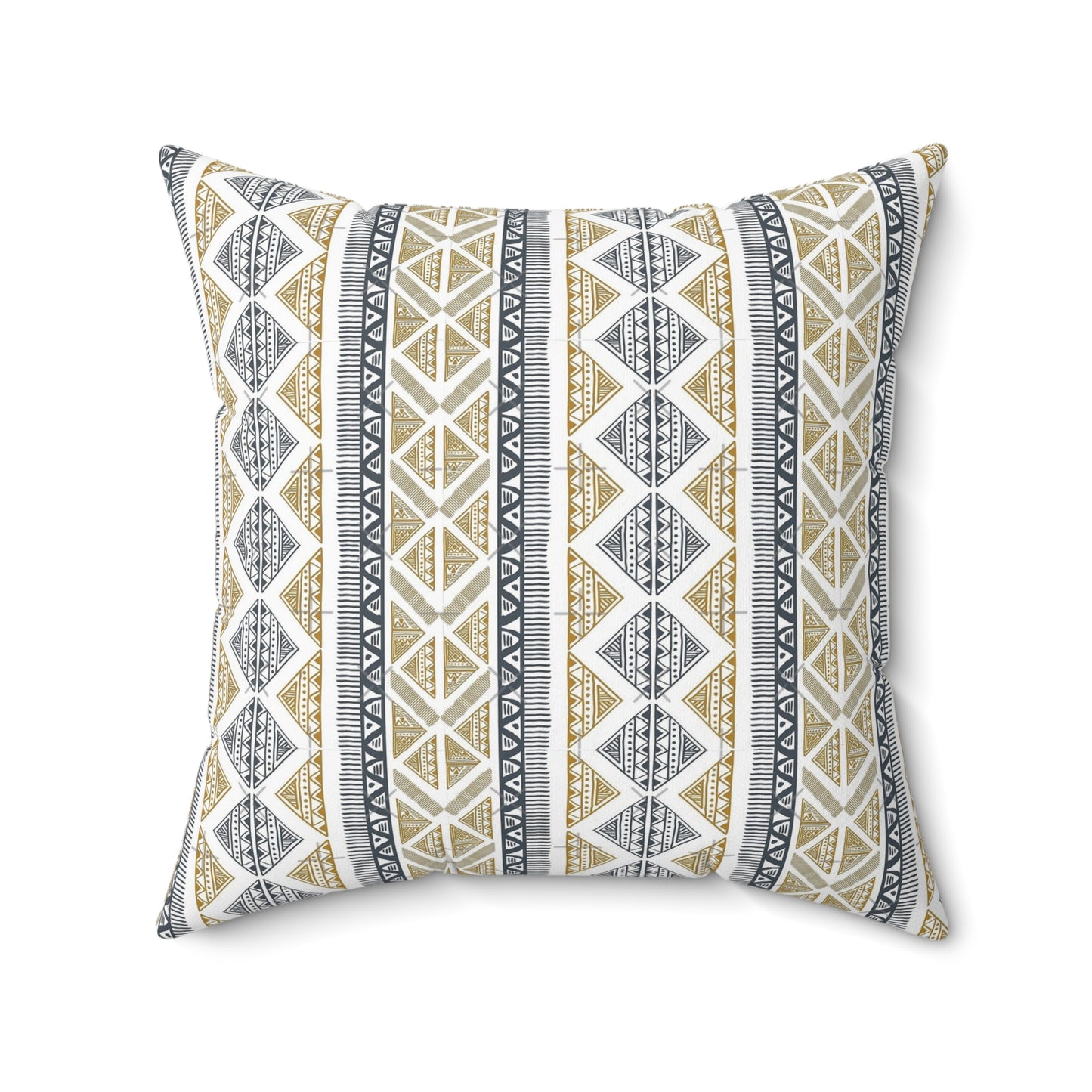 African Tribal Print Faux Suede Square Pillow