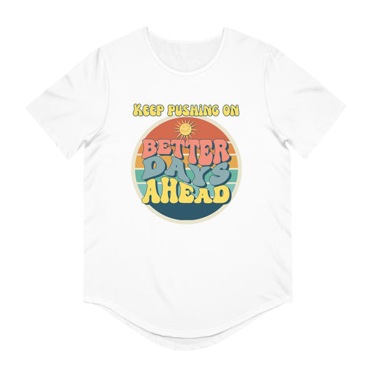 Men's Jersey Curved Hem Tee - 'Better Days Ahead' Graphic Tee