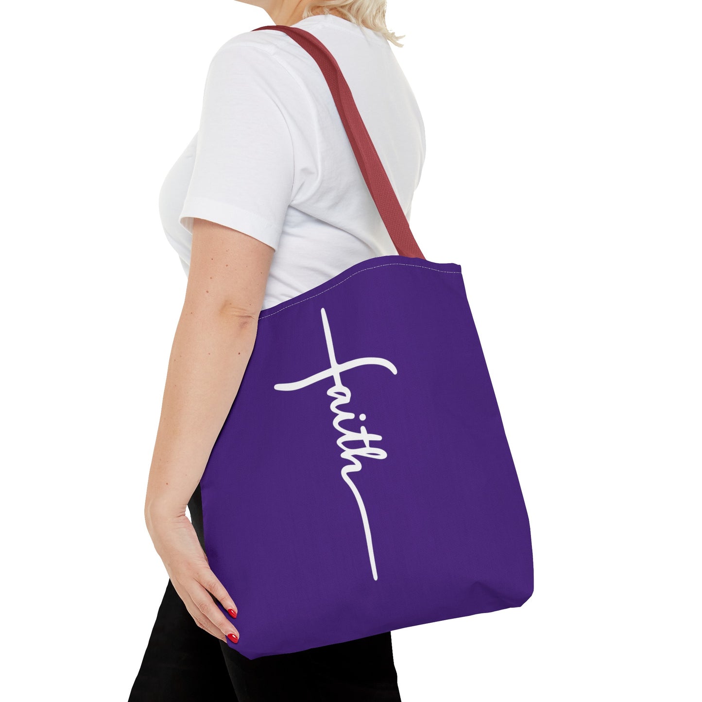 Faith Cross (Purple) Tote Bag (AOP)