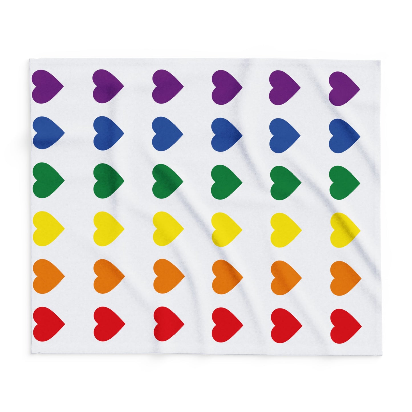 Rainbow Hearts Arctic Fleece Blanket