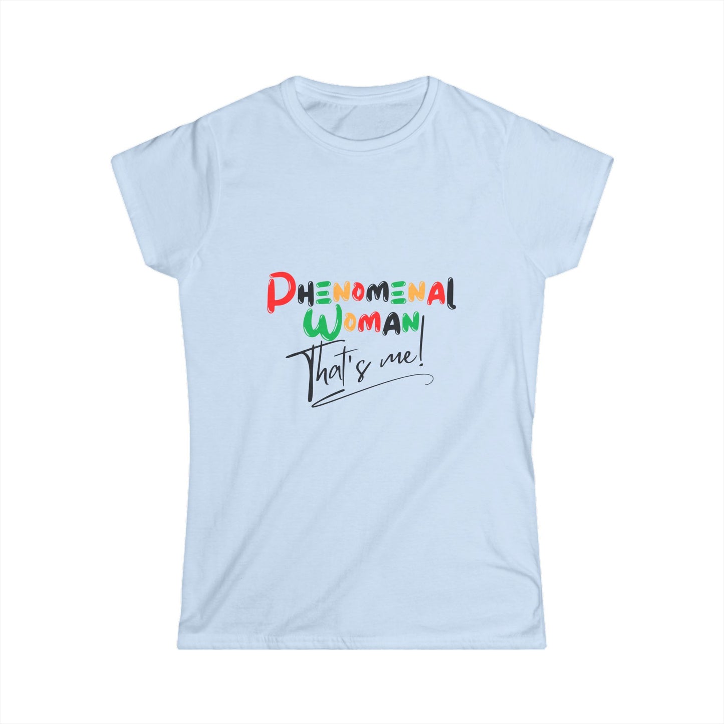 Phenomenal Woman Softstyle Tee - Empowering Black Women's T-Shirt
