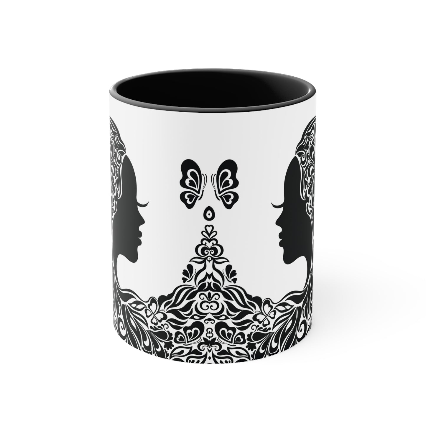 Black Butterfly Accent Coffee Mug, 11oz