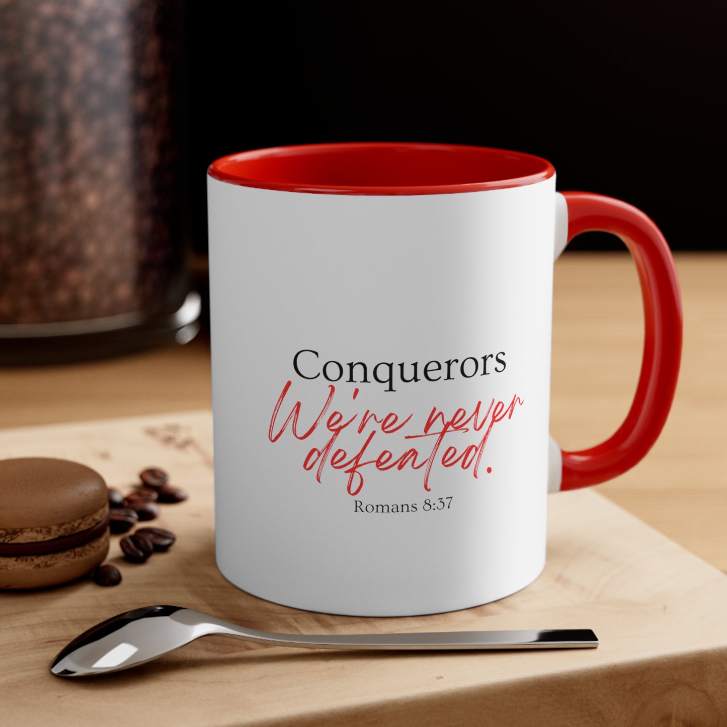 Conquerors Red Accent Coffee Mug, 11oz