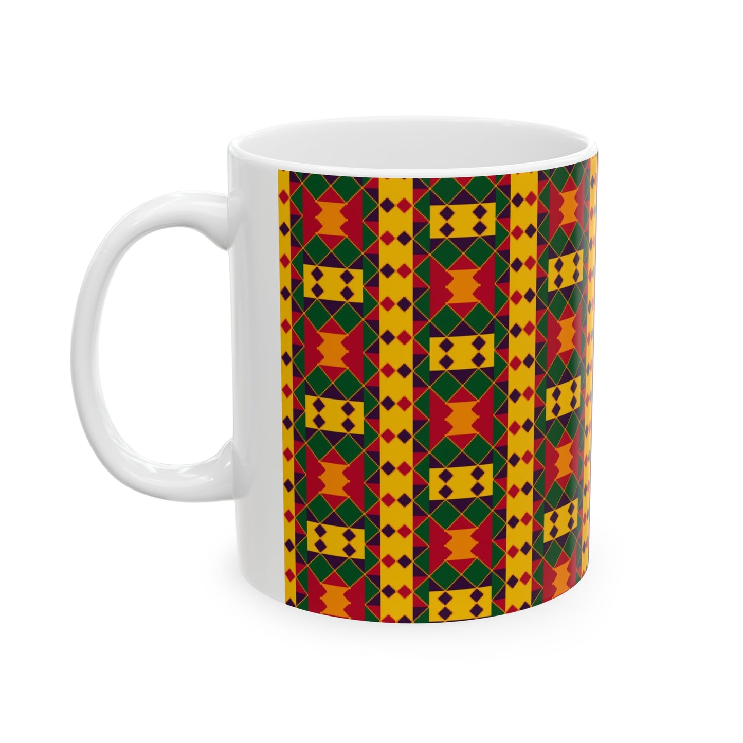 Kente Print Ceramic Mug, 11oz