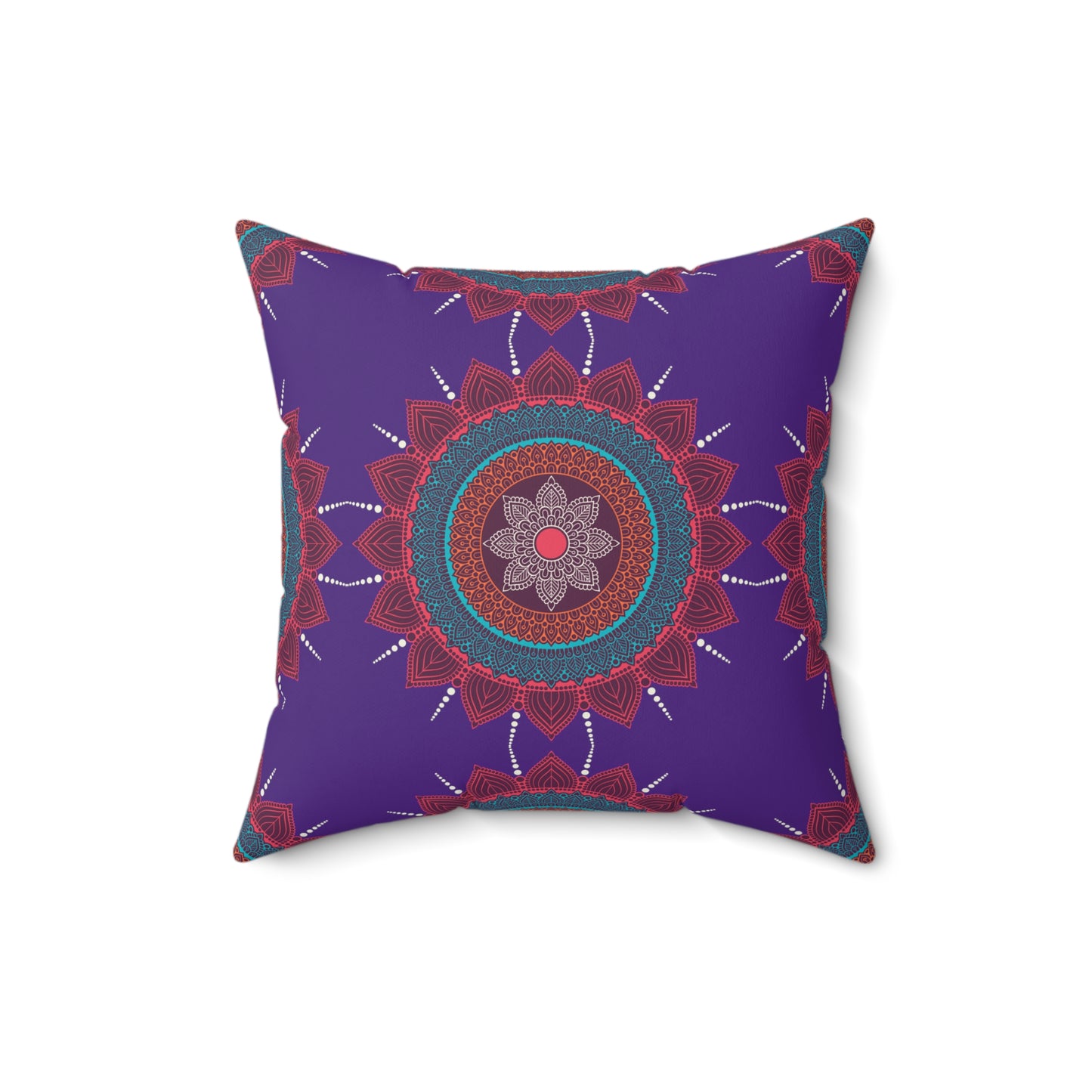 Mosaic (Purple) Print Faux Suede Square Pillow