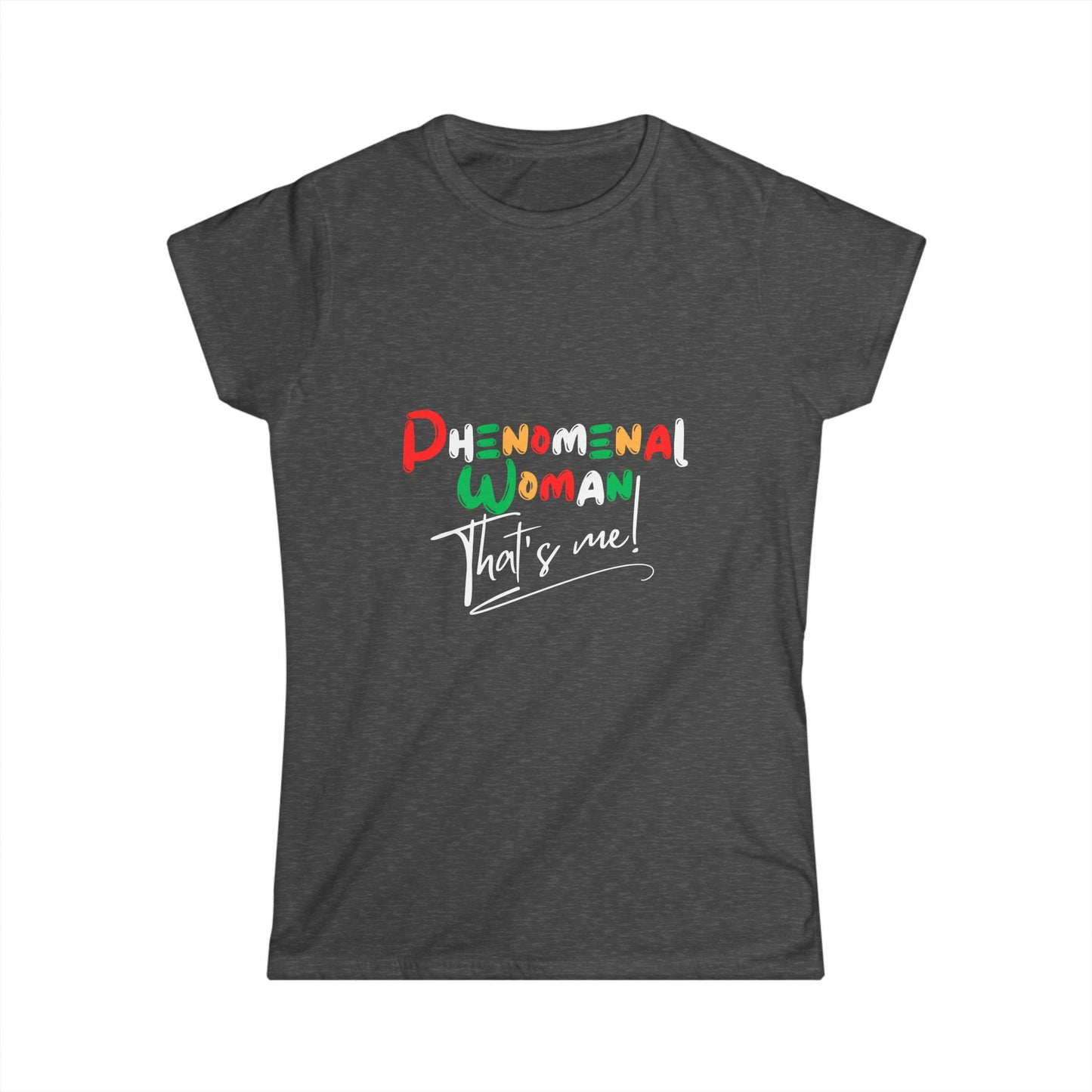Phenomenal Woman Softstyle Tee - Empowering Black Women's T-Shirt