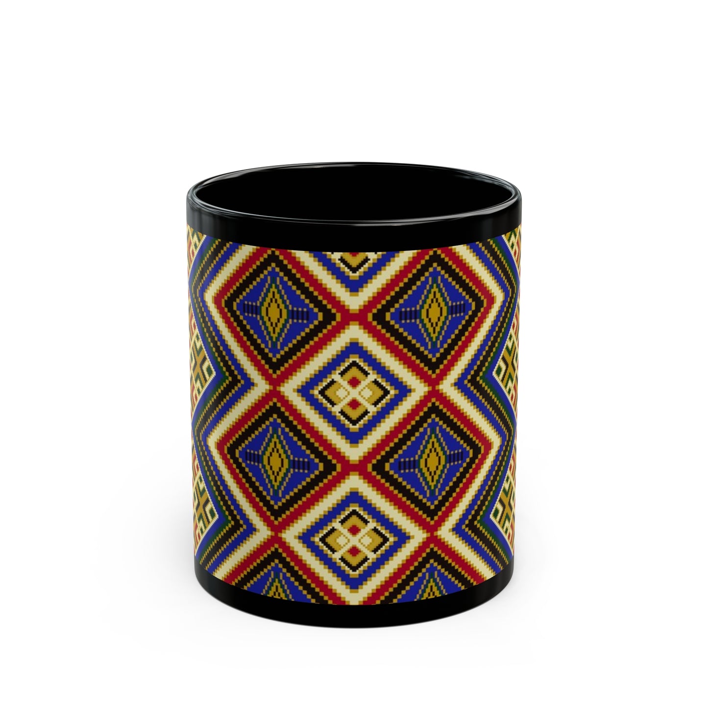 Kente Print Black Mug (11oz, 15oz)