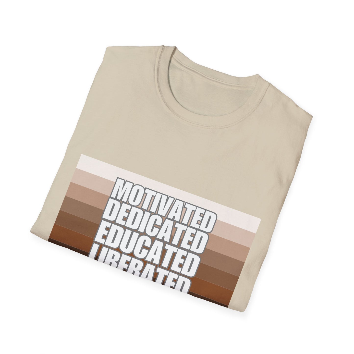 Motivated & Educated Unisex Softstyle T-Shirt - Celebrate Liberation and Melanation