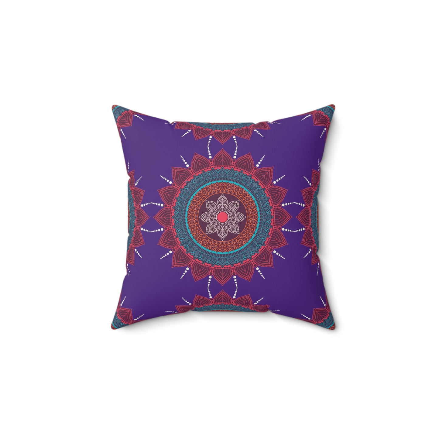 Mosaic (Purple) Print Faux Suede Square Pillow