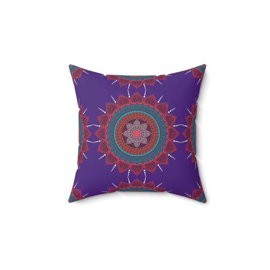 Mosaic (Purple) Print Faux Suede Square Pillow