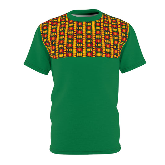 Green Kente Print Unisex Cut & Sew Tee (AOP)