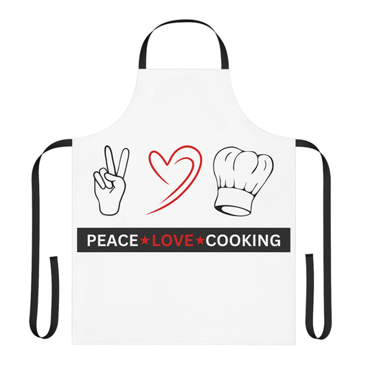 Love Cooking Apron, 5-Color Straps (AOP)