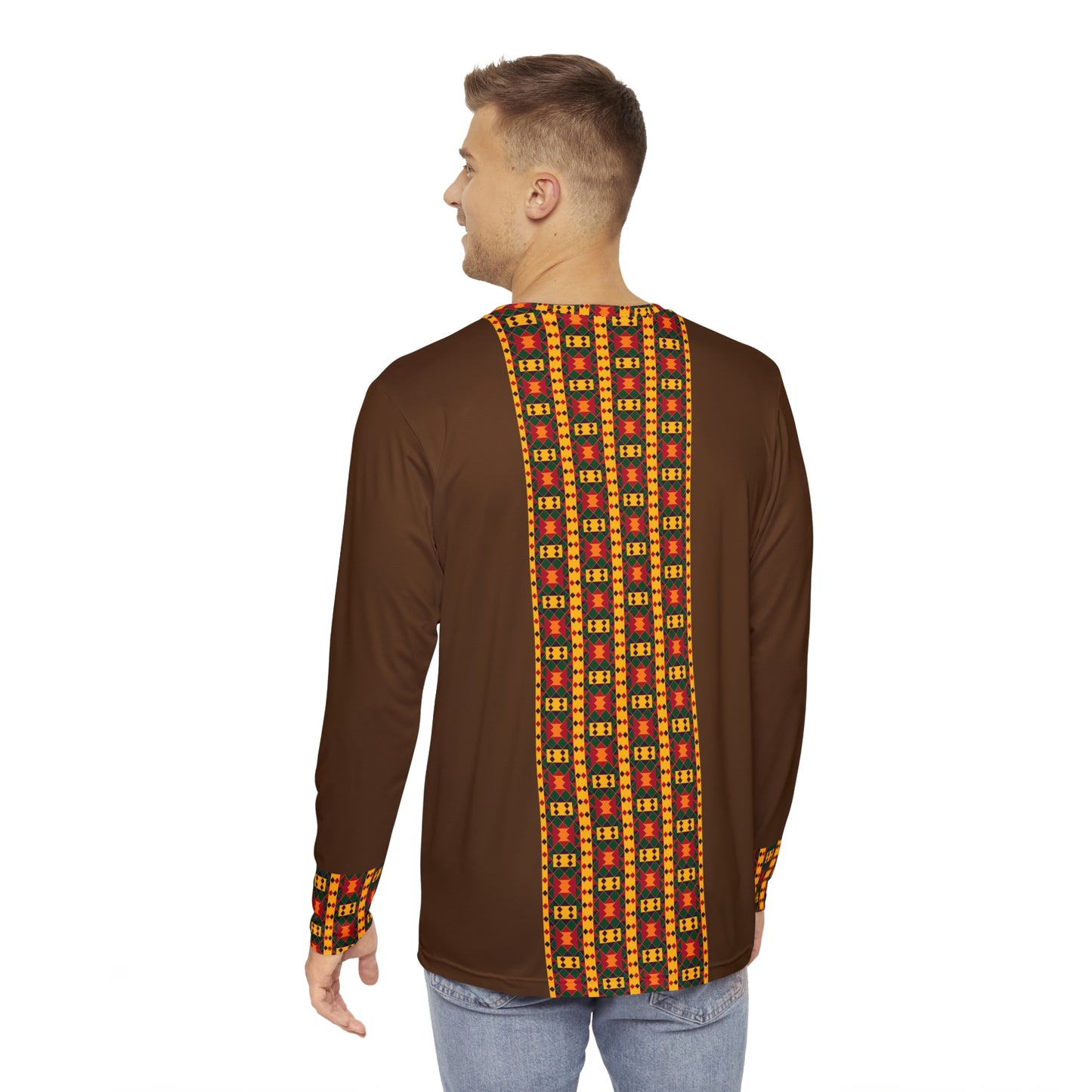 Kente Print Long Sleeve Shirt (AOP)