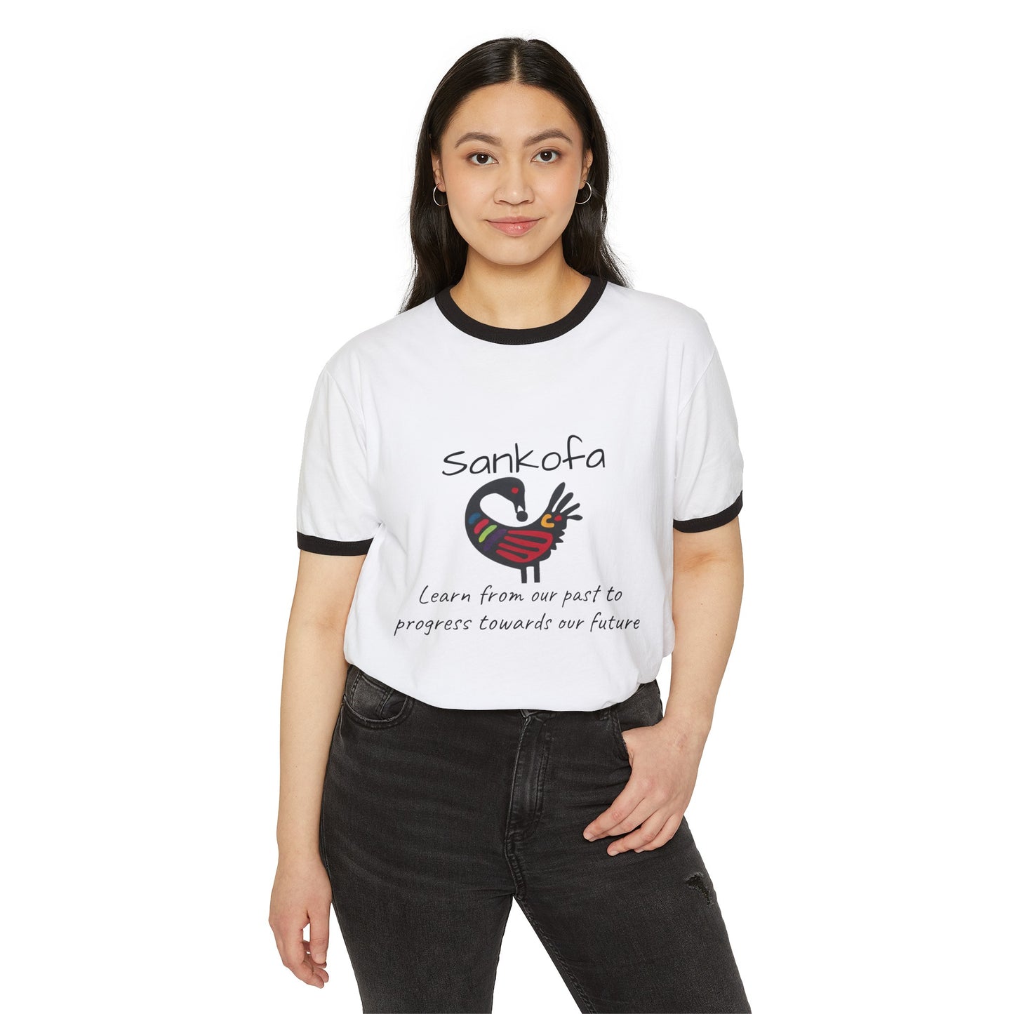 Sankofa Unisex Cotton Ringer T-Shirt