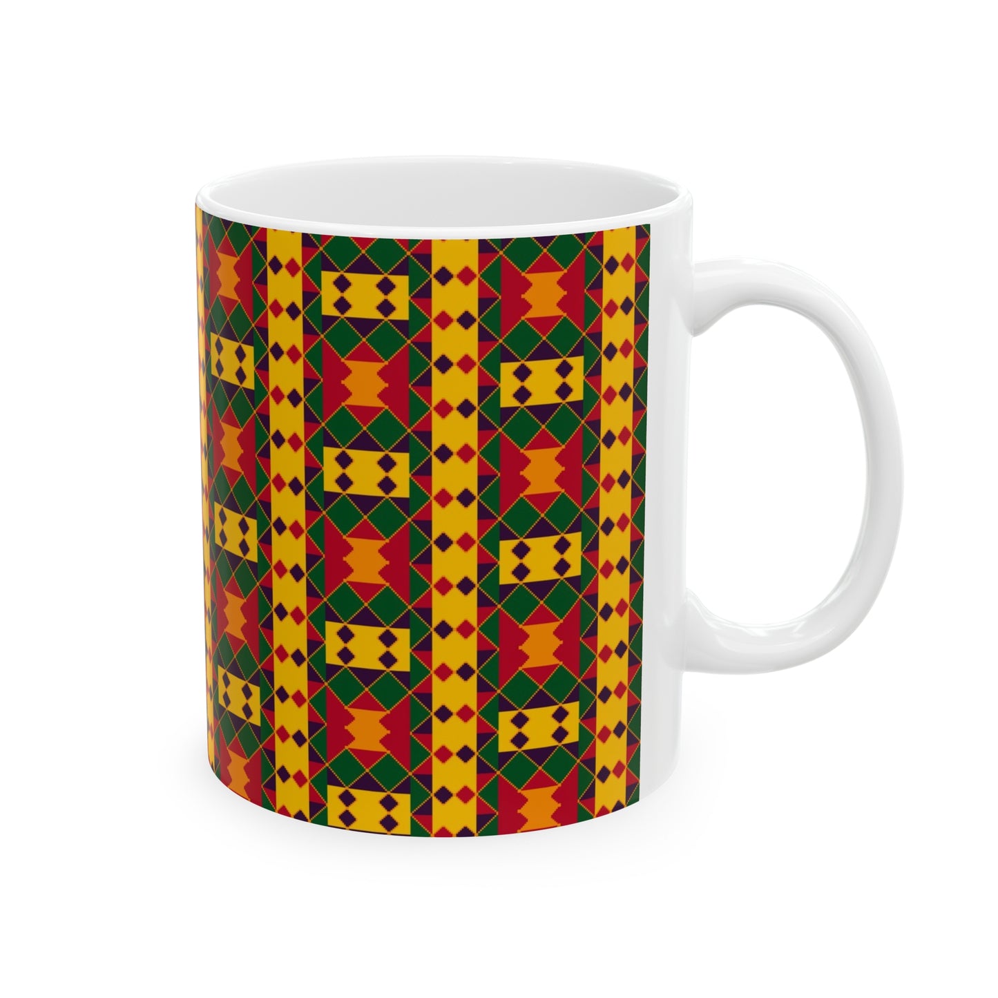 Kente Print Ceramic Mug, 11oz