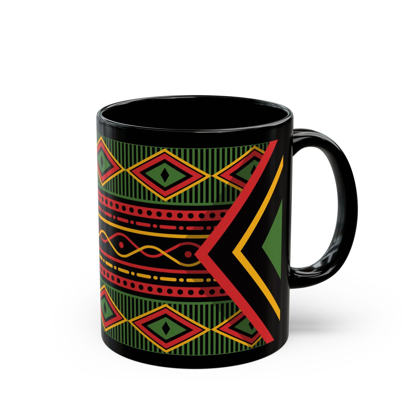 Kente Print Black Mug (11oz, 15oz)
