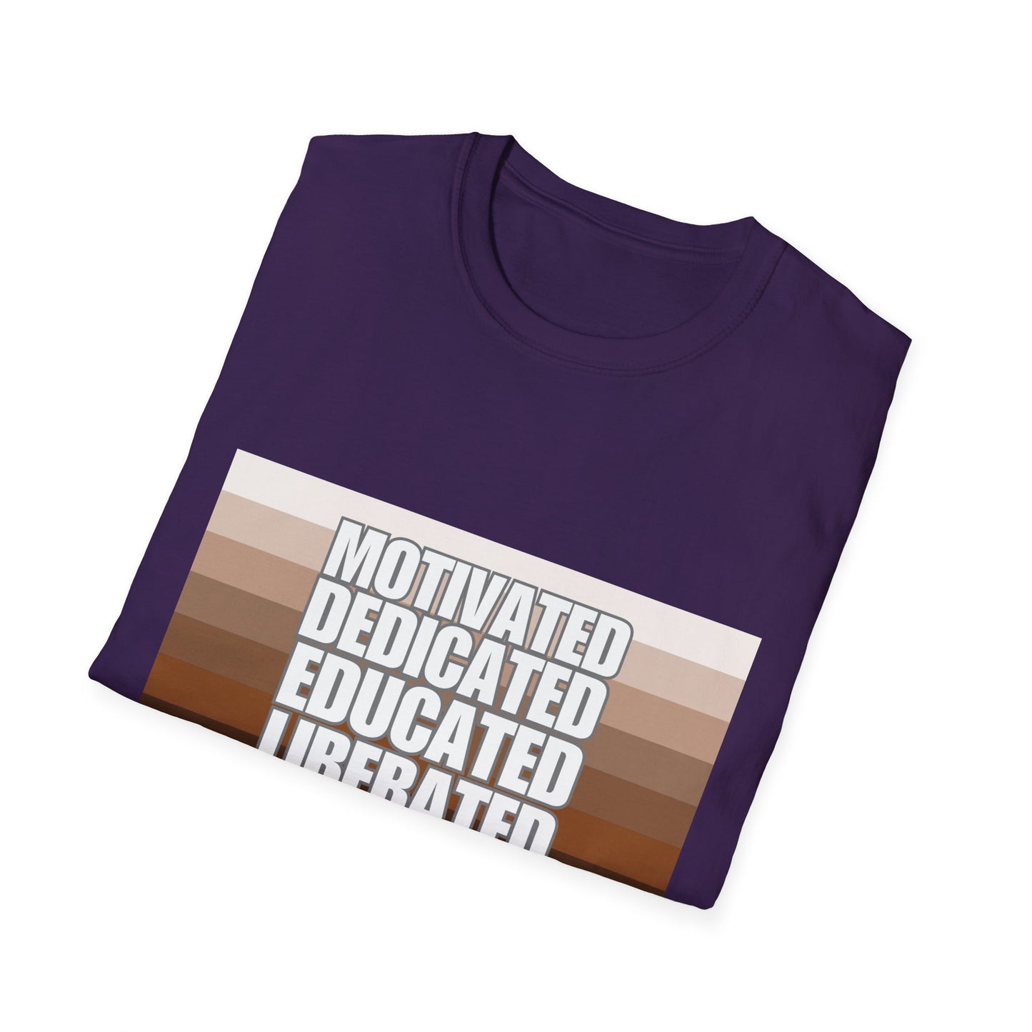 Motivated & Educated Unisex Softstyle T-Shirt - Celebrate Liberation and Melanation