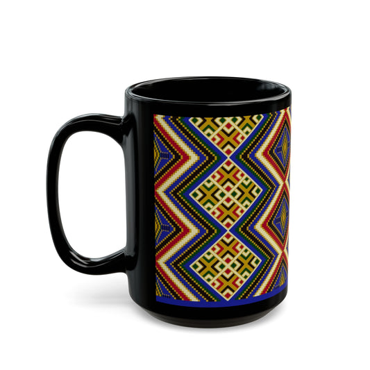 Kente Print Black Mug (11oz, 15oz)