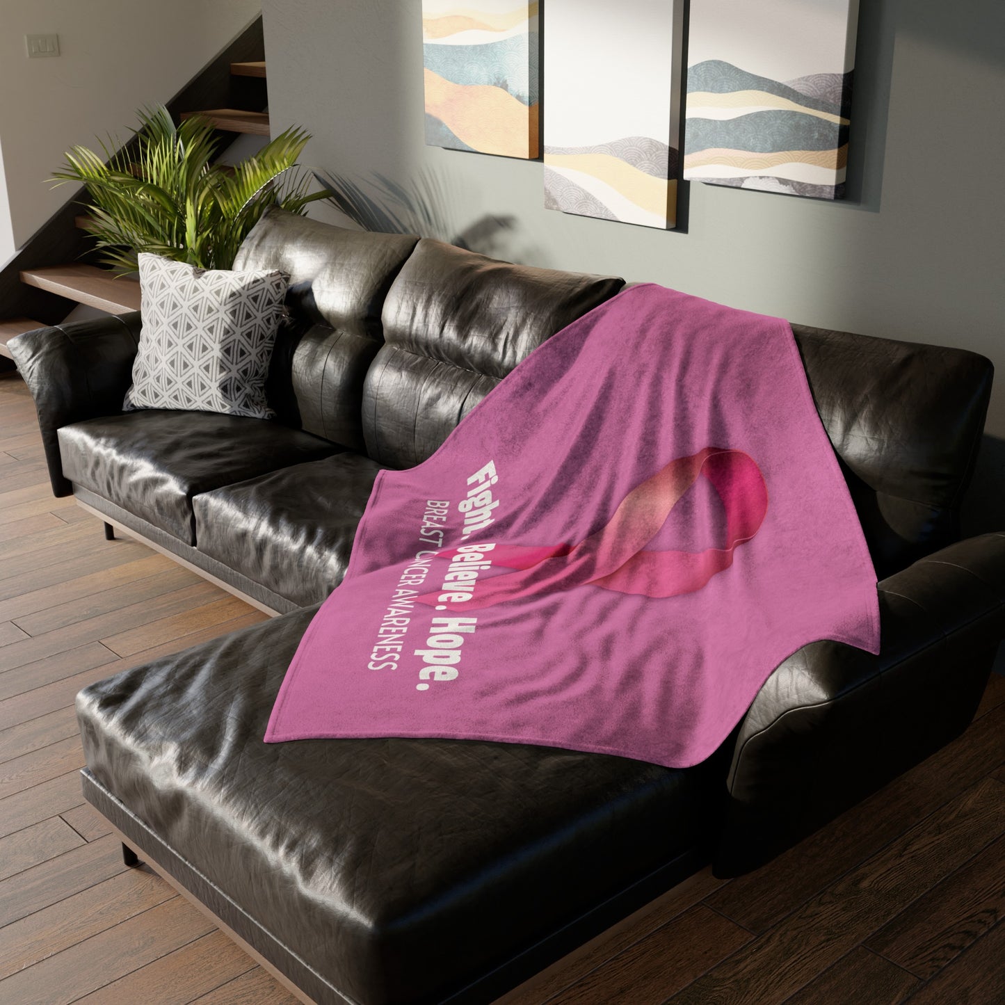 Breast Cancer Awareness Soft Polyester Blanket