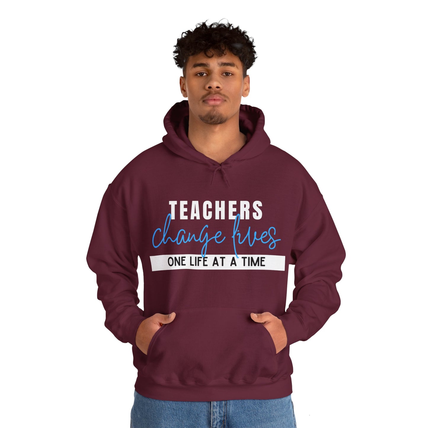 Teachers Change Lives Unisex Heavy Blend™ Hooded Sweatshirt